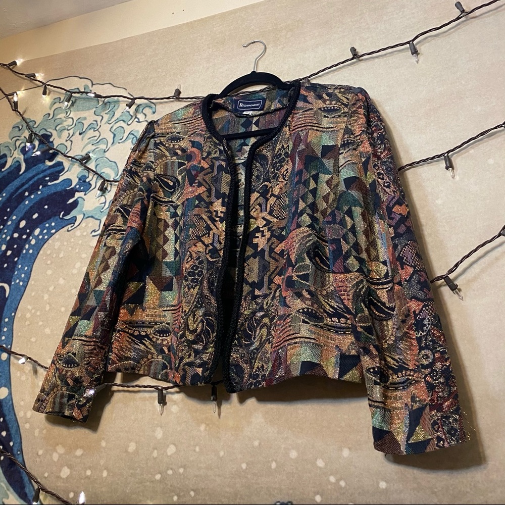 VTG Requirements Gold Glittery Abstract Jacket 10